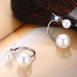 Boucles d'oreilles double perle