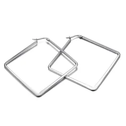 Silver - stora geometriska örhängen