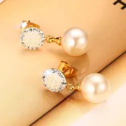 AretesPerlas & Pendientes de cristal
