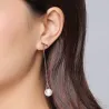 Triangles & perles - boucles d'oreilles en or rose
