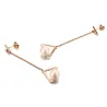Triangles & perles - boucles d'oreilles en or rose