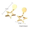 AretesPendientes de estrellas de cinco puntos de oro
