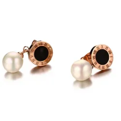 Pearl Roman Numerals Earrings Näytä tarkat tiedot