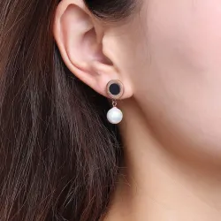 Boucles d'oreilles perles simulées