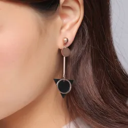 AretesDoble círculo " triángulo - pendientes largas