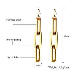 Triple Pin långa örhängen