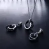 Conjuntos de joyasPendientes redondos de cerámica negro & collar - conjunto de joyas