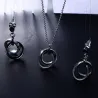 Conjuntos de joyasPendientes redondos de cerámica negro & collar - conjunto de joyas