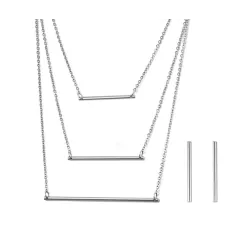 Collana 3 strati e orecchini Set di gioielli