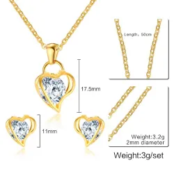 Collana e orecchini di cristallo - set di gioielli