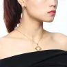 Irregular Square Shape halsband & örhängen Smycken Set