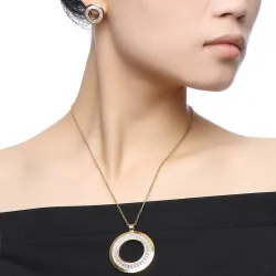 Ensemble de bijoux en or Rhinestone