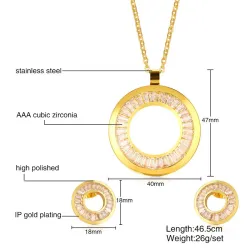 Set gioielli in oro strass