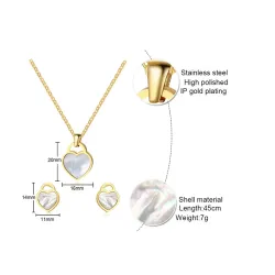 Conjuntos de joyasCollar de forma de corazón  Pendientes Juego de joyas