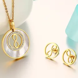 Pyöreä Pearl & Gold Jewellery Set