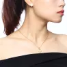 Gold Heart Pearl Earrings Necklace jalokivi