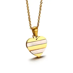Gold Heart Pearl Earrings Necklace jalokivi