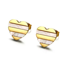 Gold Heart Pearl Earrings Necklace jalokivi