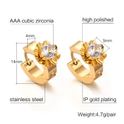 AretesPendientes de oro con zirconia
