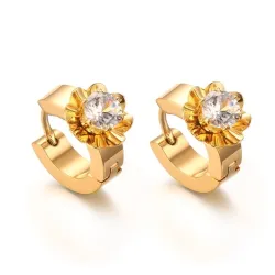 AretesPendientes de oro con zirconia