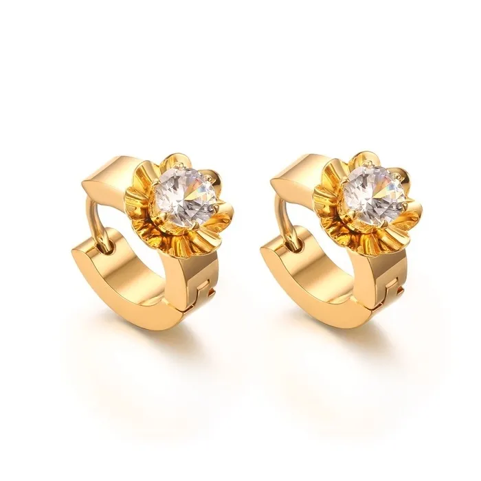 AretesPendientes de oro con zirconia