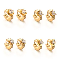 Boucles d'oreilles en or avec zircone