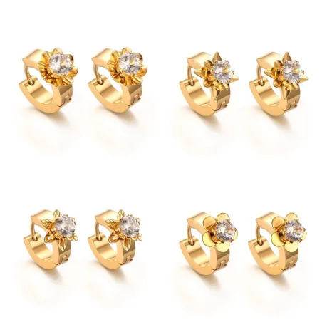 AretesPendientes de oro con zirconia
