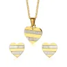 Conjuntos de joyasPendientes de perlas de corazón de oro collar joyería conjunto