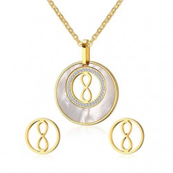 Round Pearl & Gold Jewellery Set