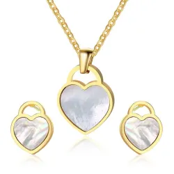Herzform Halskette & Ohrringe Schmuckset