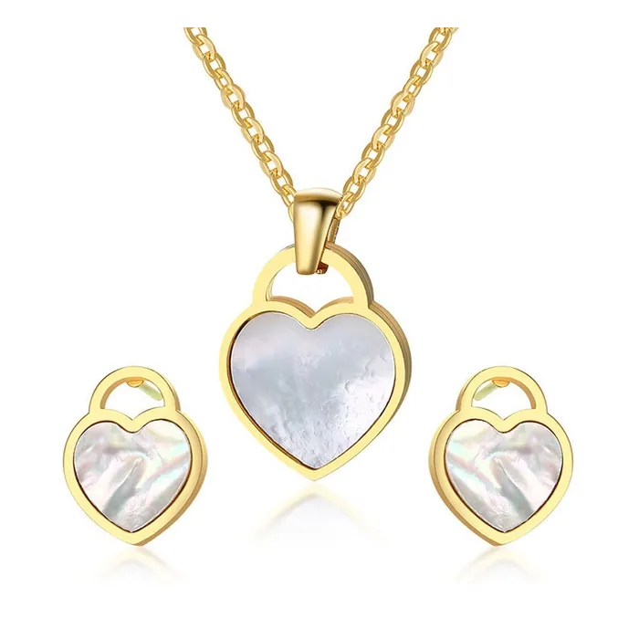 Conjuntos de joyasCollar de forma de corazón  Pendientes Juego de joyas