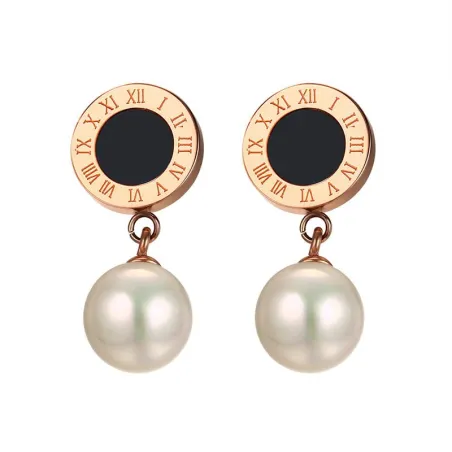 Simulerade Pearl Roman Numerals örhängen