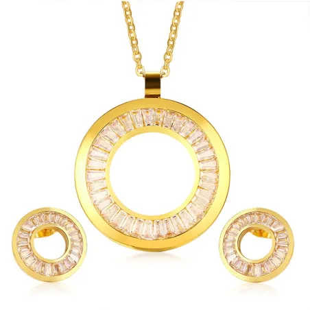 Set gioielli in oro strass