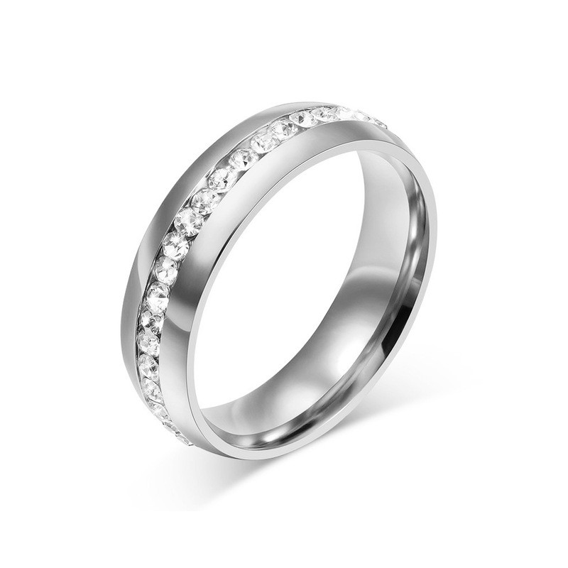 Oro - anello classico argento con zirconia