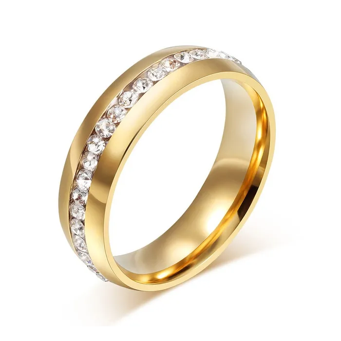 Gold - silver classic ring with zirconia