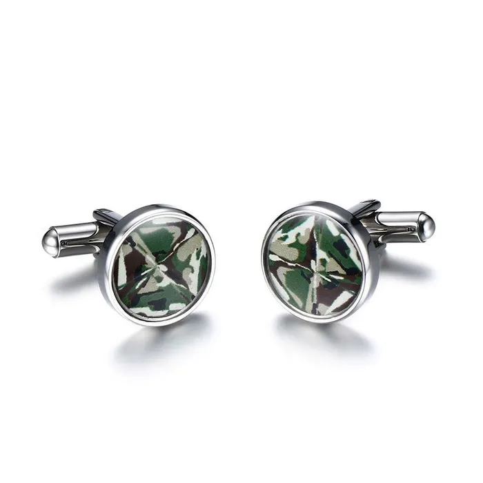 Camouflage Round Cufflinks Näytä tarkat tiedot