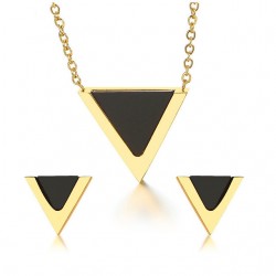 Triangle earrings & necklace - jewelry set