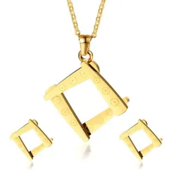 Conjuntos de joyasCollar de forma irregular cuadrado " Pendientes Joyería Set