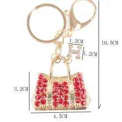 llaverollavero de bolso de cristal rojo