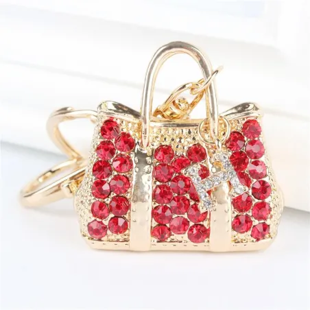 llaverollavero de bolso de cristal rojo