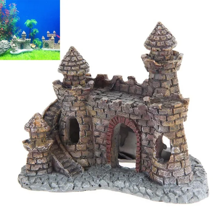 Kala Tank Aquarium Resinin linna Tower Ornament