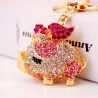 Crystal pig keychain