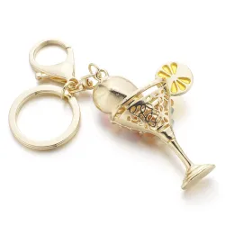 llaveroCopa de cristal de vino & llavero de cristal de limón
