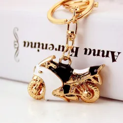 Moottoripyörä Enamel Crystal Keychain Keyring