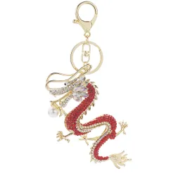Crystal och gold dragon keyring