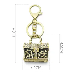 llaveroBolso de leopardo de cristal - llavero