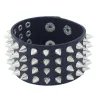 PulseraFour Row Rivet Stud pulsera de cuero Unisex
