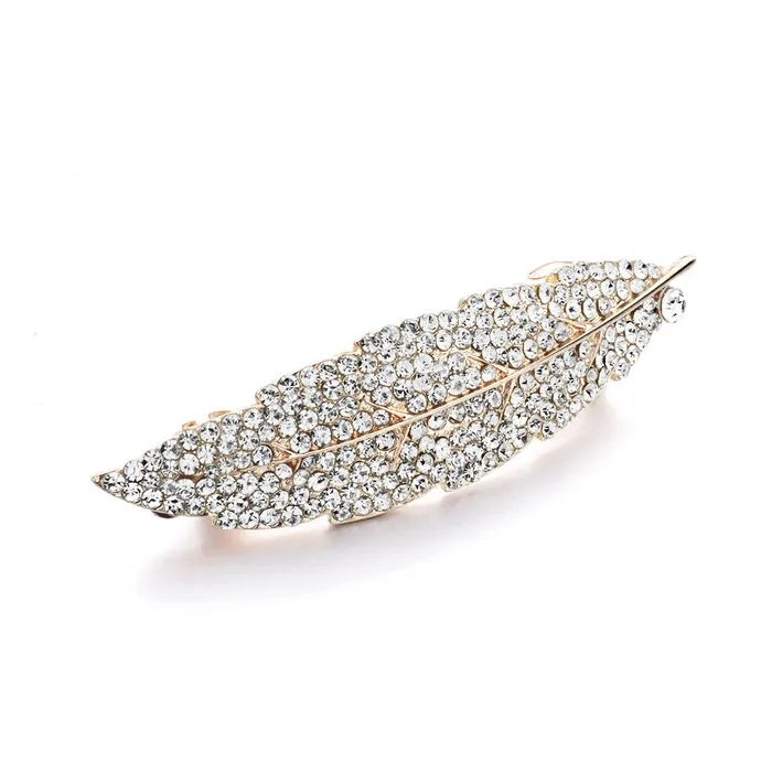 Fashion Metal Leaf muokkaa hiustenleipää Crystal Hairpin