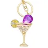 llaveroCopa de cristal de vino & llavero de cristal de limón