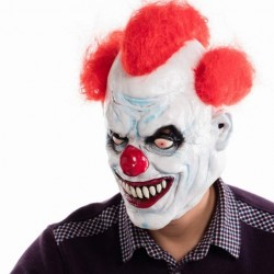 Angry clown full face latex mask - Halloween - party - carnaval